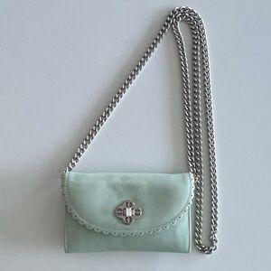 My Flat in London Leather MINT GREEN Shoulder Crossbody Clutch Purse